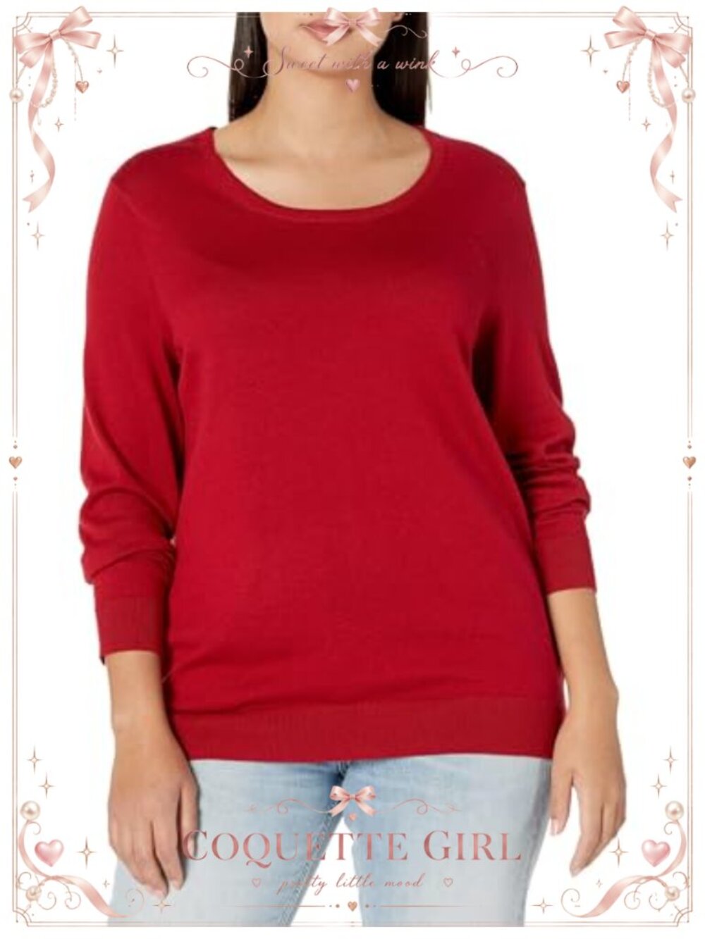 Womens Long-Sleeve Lightweight Crewneck Sweater Cotton Blend Pullover